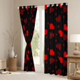 thumbnail image 3 of jejeloiu Chic Loves Print Black Out Curtains,Bohemian Hearts Print Curtains Pack of 2 (42x63 Each),Red Black Bedroom Curtains For Kids,Breathable Home Decor, 3 of 6