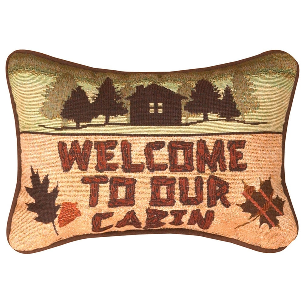 Rustic Lodge to Our Cabin" Rectangular Throw Pillow 8.5" X 12.