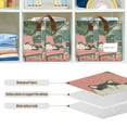 thumbnail image 4 of Yayeee Foldable Storage Basket for Shelves with Handles Waterproof Cloth Bins, Pink and White Cat, 4 of 7