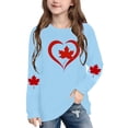 thumbnail image 1 of Amzcrzy T-Shirts Graphiques pour Garçons et Filles, Col Rond Tendance, Imprimé Feuille d'Érable, T-Shirts pour Tout-Petits et Ados, Décontractés et Confortables, Manches Longues, Coton, Tee Shirt 11 Ans, 1 of 8