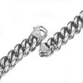 thumbnail image 4 of QQTDFG Fashion 12/15mm Cut Curb Cuban Link Chain Stainless Steel Mens Necklace Bracelet-12mm-7.5inch Bracelet-Silver, 4 of 5