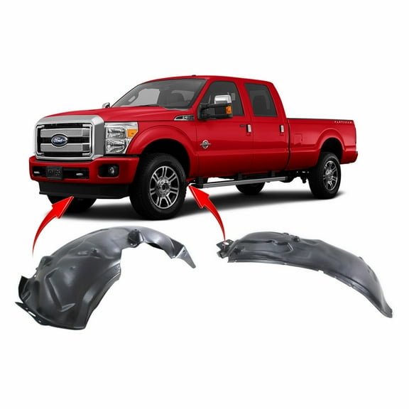 DCP Set of 2 Fender Liners for Ford F-250/F-350 2011-2016 FO1248156 FO1249156