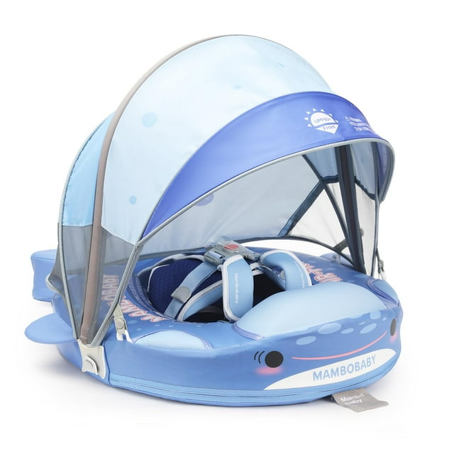 Baby Pool Float Mambobaby con toldo y cola de 3 a 24 meses