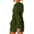 thumbnail image 4 of xiaxaixu Women’s Ribbed Knit Rompers Long Sleeve Solid Color Button Down Jumpsuit Shorts Loungewear, 4 of 4