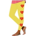 thumbnail image 3 of Feancey Holiday Sales 2025 Yoga Pant Leggings for Women Valentines Day Love Heart Print Workout Tights High Waisted Tummy Control Skinny Pants Scrunch Butt Lift Leggings Yellow XL, 3 of 7