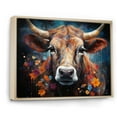 thumbnail image 2 of Designart "Colorful Cattle In A Celestial Setting I" Animals Cow Floater Framed Wall Decor, 2 of 5