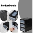 thumbnail image 4 of Cajones de Almacenamiento Apilable de Plástico de 6 Cuartos, Paquete de 3 Cajón de Almacenamiento, Color Negro, 4 of 4