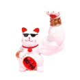 thumbnail image 2 of AMLESO Bras Musculaire Figurine de Chat Chanceux Statue de Chat pour l'Armoire d'Entrée Bureau Cheminée Blanc, 2 of 7