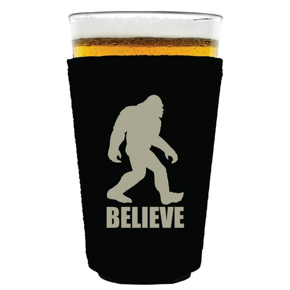 Bigfoot Believe Pint Glass Coolie (Black)