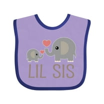 Inktastic Little Sister Elephant Girls Baby Bib