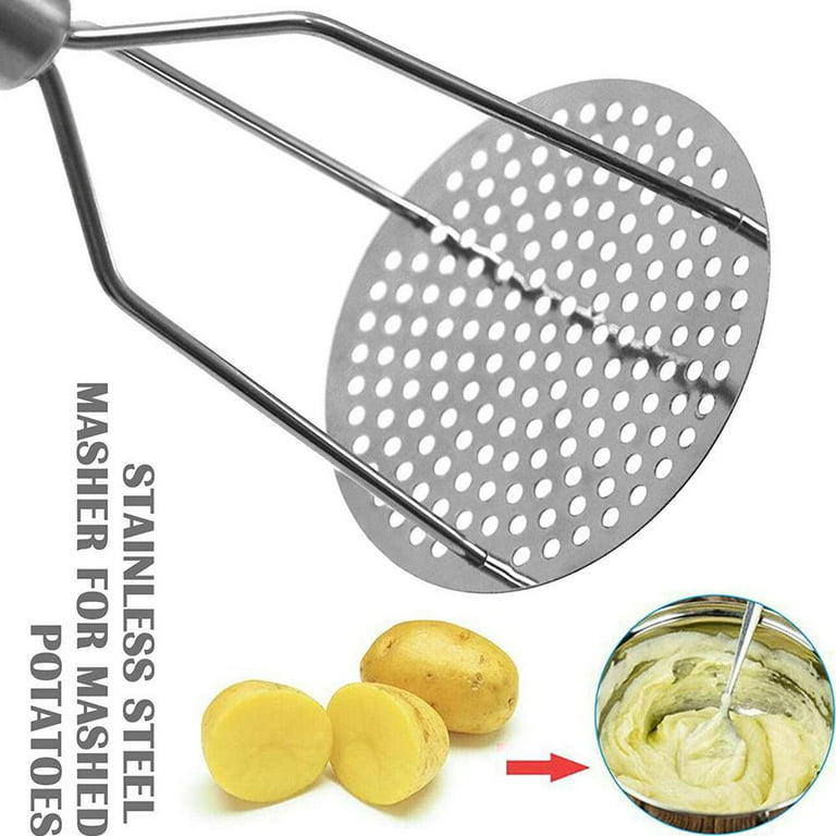Potato Masher Stainless Steel Heavy Duty Mashed Potatoes Masher  Professional Metal Masher for Vegetable Tool with Long Handle - AliExpress