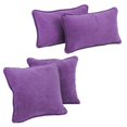 thumbnail image 3 of Blazing Needles Double-corded Solid Microsuede Throw Pillows with Inserts (Set of 4), 3 of 3