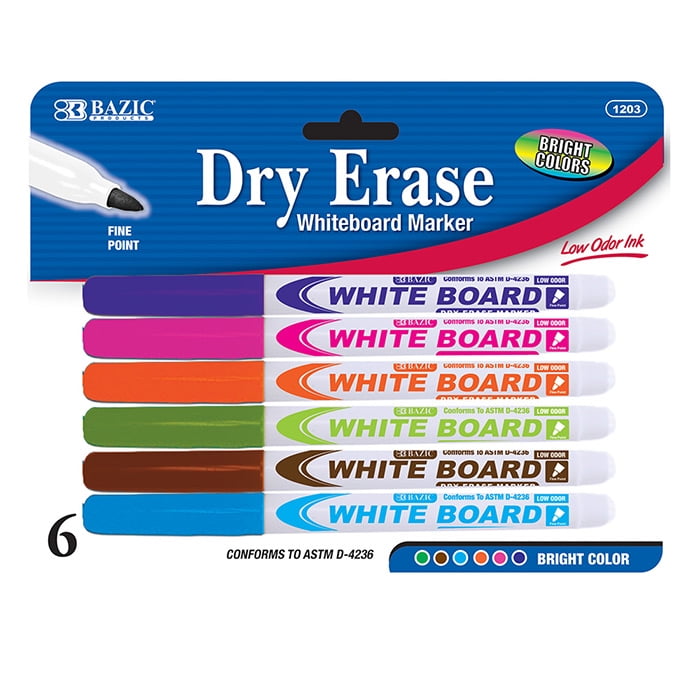 New 402551 Bright Color Fine Tip Dry Erase Marker 6 / Pack (12Pack