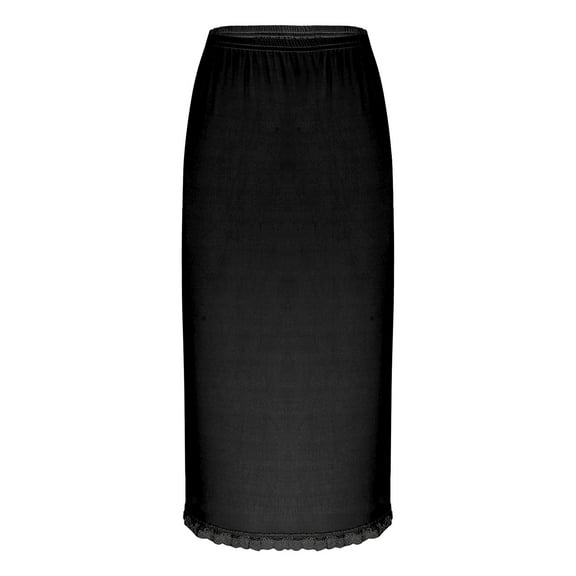 YONGHS Half Slips for Women Girls Underskirt Short Lace Trim Skirts Wild Card A Line Underskirt Black One Size