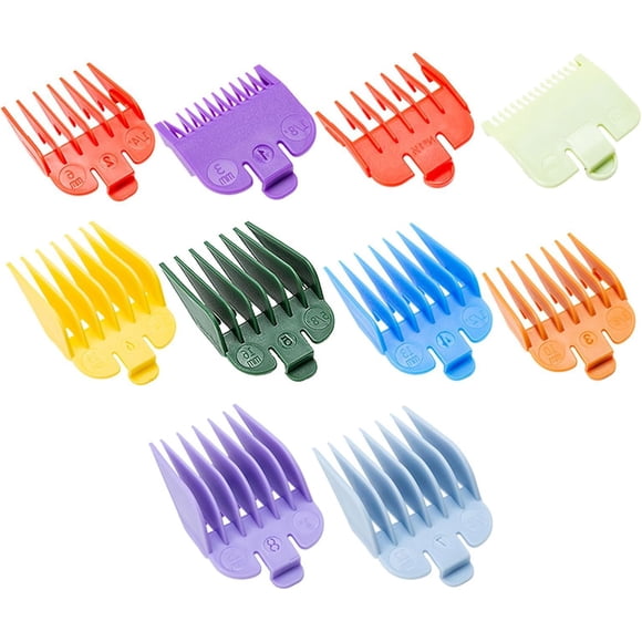 10 Pcs Hair clipper guards combs,Multi size limit combs for most clippers trimmers,Replacement hair clipper attachments