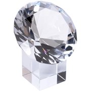 80mm(3.1 inch) Crystal Diamond Paperweight with Stand Jewels Wedding Decorations Centerpieces Home Decor Valentine's Day Gift(Clear)