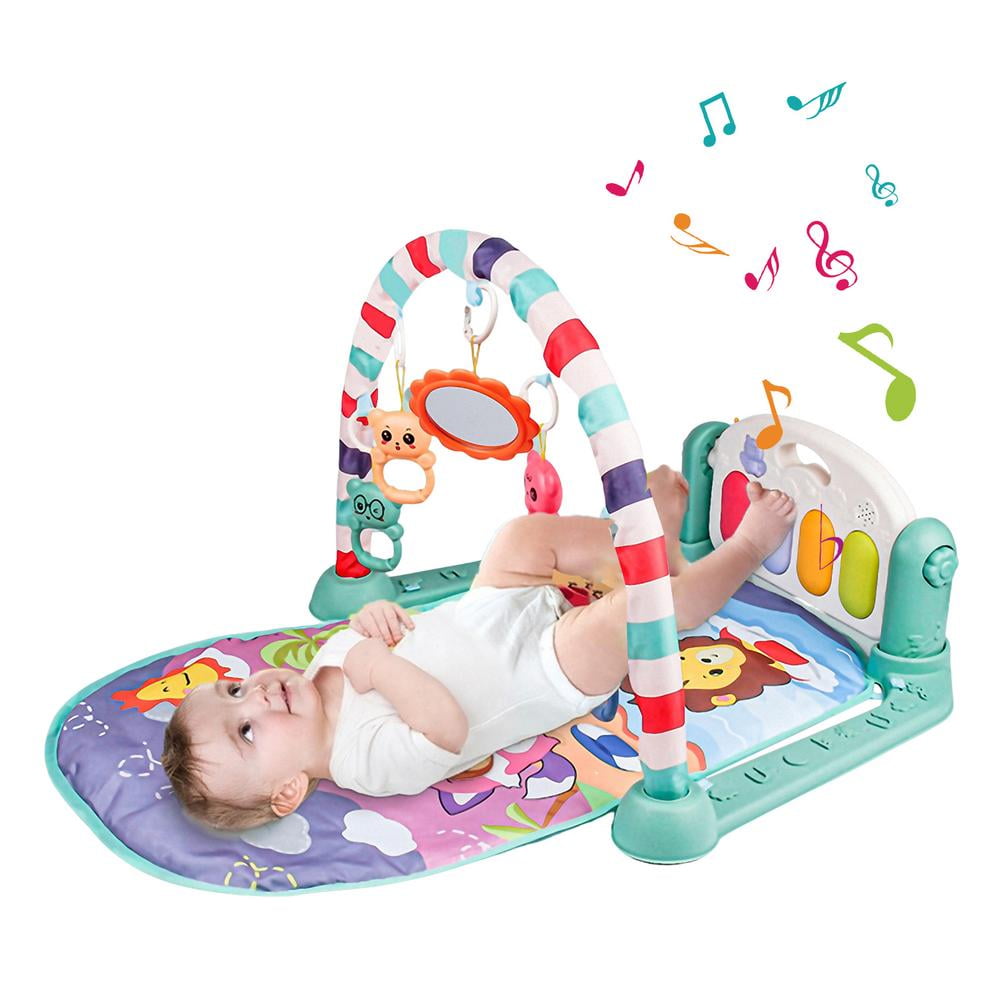 Baby Play Piano Gym Mat with Music and Light Toddlers Early Educational Toys Tummy Time Playmat Infant Activity Center for Newborn 0-12 Months 