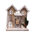 thumbnail image 4 of Casa de pueblo con nieve navideña, decoración de escritorio decorativa, decoración navideña estilo A, 4 of 9