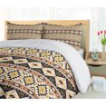 thumbnail image 5 of Ambesonne Aztec Duvet Cover Sets, Mexican Lines and Triangles, 2-King, Mustard Cocoa, 5 of 7