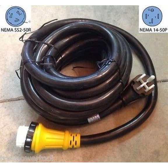 6/3 8/1 36 foot 50 amp RV Power Cord w/ Twist Lock Locking Connector