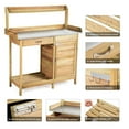 thumbnail image 6 of Costway Outdoor Potting Bench Garden Wooden Work Station Metal Tabletop Cabinet Drawer, 6 of 10