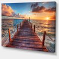 thumbnail image 2 of Coucher de soleil sur la jetée de mer en bois - Impression sur toile moderne, 2 of 4