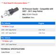 thumbnail image 2 of Oil Pressure Sender - Compatible with 2007 - 2017 Jeep Patriot 2008 2009 2010 2011 2012 2013 2014 2015 2016, 2 of 2