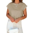 thumbnail image 2 of Sherrylily Women Cropped T-Shirts Rolled Dolman Sleeve Crop Tops Summer Short Sleeve Tees, 2 of 6