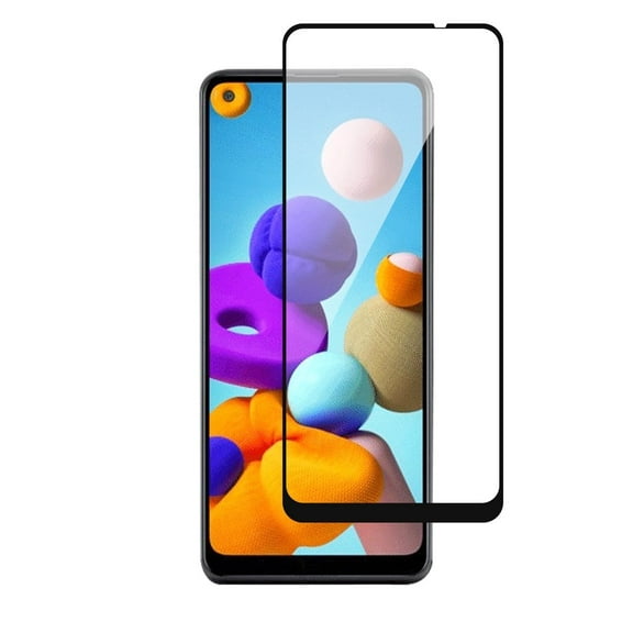 Bemz Tempered Glass Screen Protector with Full Edge Coverage for Samsung Galaxy A21 - Black Frame