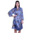 thumbnail image 1 of Moomaya Printed Womens Kimono Robes Short Satin Silk Bridal Robe Loungewear, 1 of 7