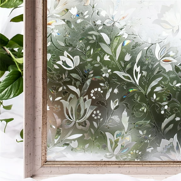 SELIVO PVC Glass Privacy Film Frosted Glass Window Film Static Cling Blocking Removable Translucent Decoration Sticker