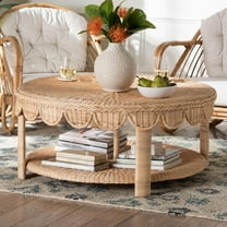 bali & pari Latoya Boho Coffee Table, Natural Brown