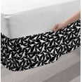 thumbnail image 2 of Kangaroo Bed Skirt, Monochrome Simplistic Illustration of Marsupial Animals Random Alignment, Elastic Bedskirt Dust Ruffle Wrap Around for Bedding Decor, 4 Sizes, Black and White, by Ambesonne, 2 of 2