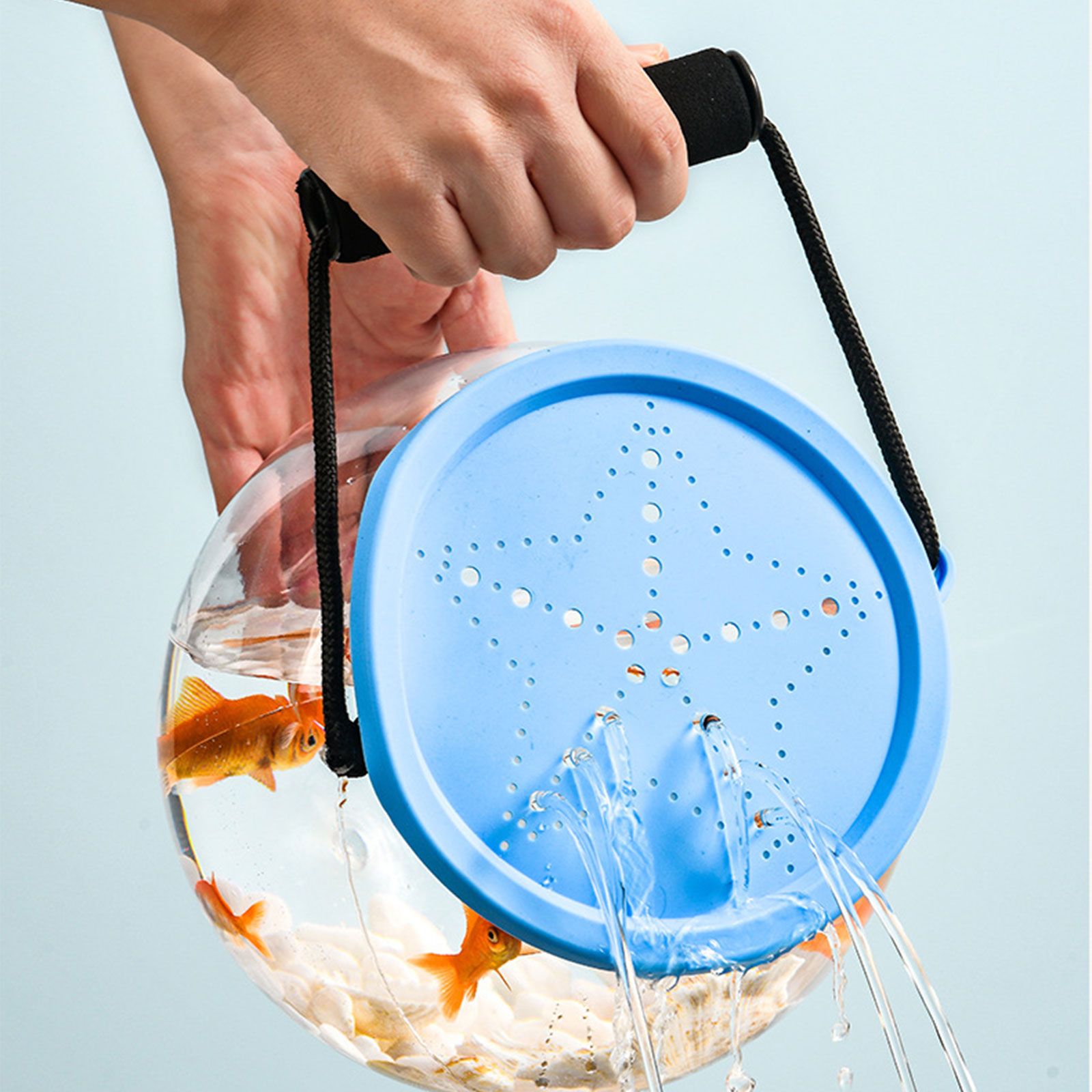 Convenient Fish Transport Container Small Fishtanks For Beach Use Safe Clear Lid Aquarium Carriers For Home Travel Use