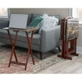 thumbnail image 4 of Kingfisher Lane Wood Five Piece Folding Set with Stand in Brown Faux Marble, 4 of 19