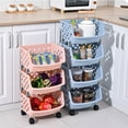 thumbnail image 3 of Tanjnj Clearance Fruit Basket for Kitchen, Stackable Fruit and Vegetable Wire Basket with Wheels for Banana Onions and Potatoes Storage and Organization, 3 of 3