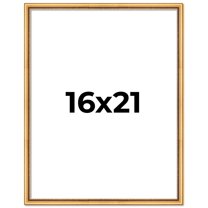 16x21 Frame Beaded Gold Solid Wood Picture Frame | 0.75 Inches Moulding Width | Liscio Oro