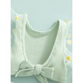 thumbnail image 6 of Baby Girls Summer Outfit, Patchwork Flare Sleeve U-Neck Crop Tops + Ribbed Pantie Set for Toddlers, 3-24 Months, 6 of 8
