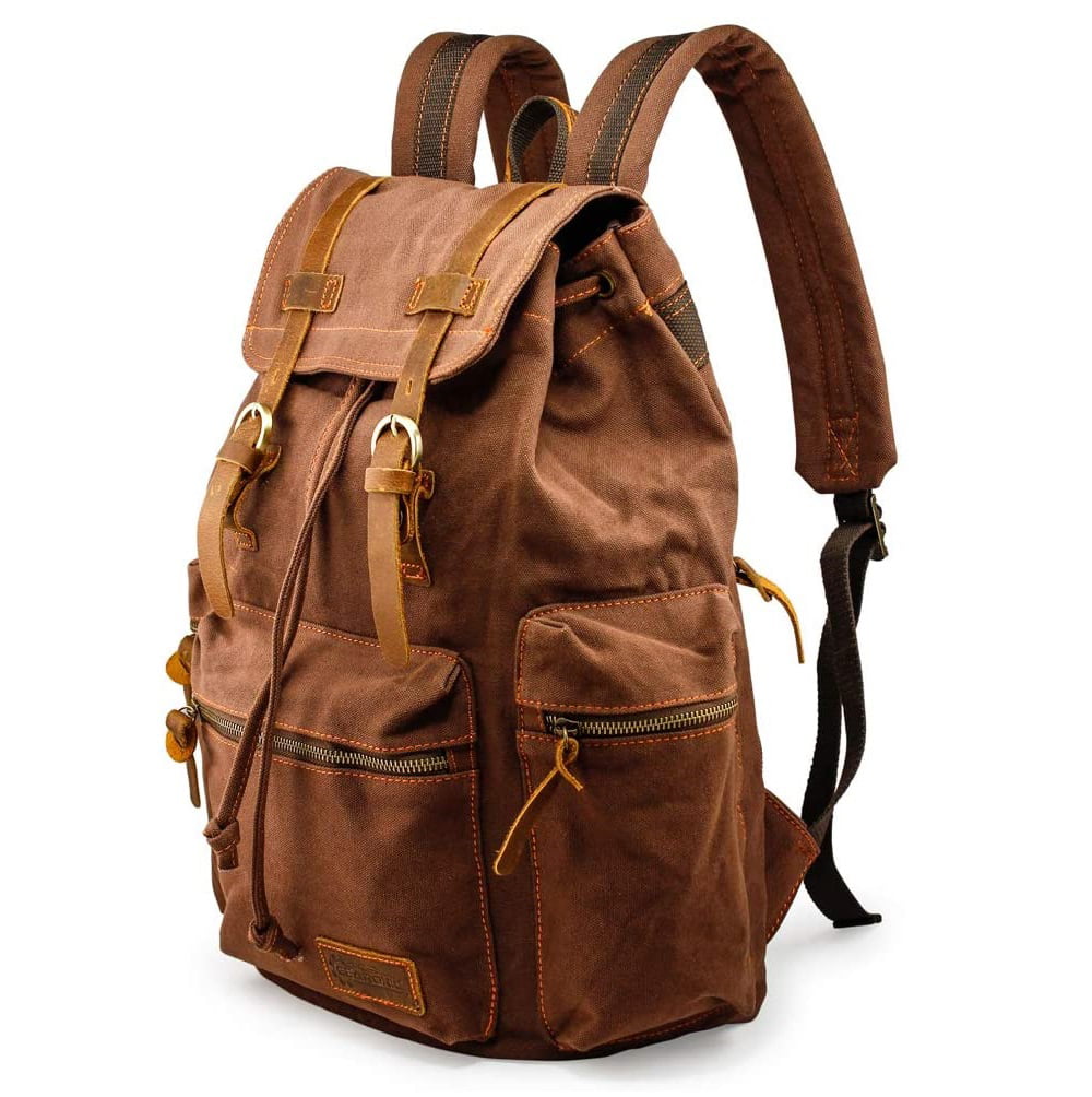 Men's Vintage Canvas Backpack Travel Sport Rucksack Satchel School Hiking Bag 