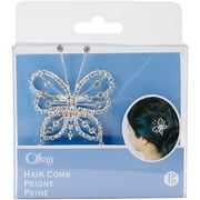 Offray Butterfly Hair Comb, Clear