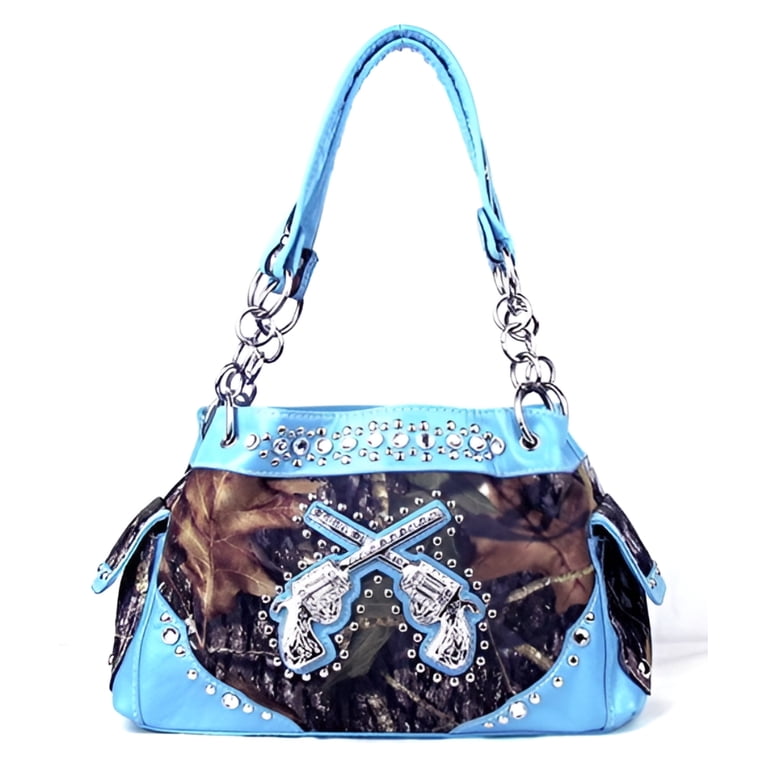 Western Cowgirl Purse Set - 4 Piece Shoulder Bag & Wallet Set With Rhinestones, Black