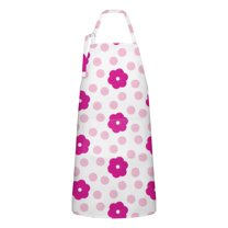 Pioneer Flower Floral Print Pattern Apron-Garden Aprons for Women with Pockets-Cotton Linen Waterproof Kitchen Cooking Gardening Aprons Adjustable for Kitchen,Cooking,BBQ and Salon 33x27 Inch