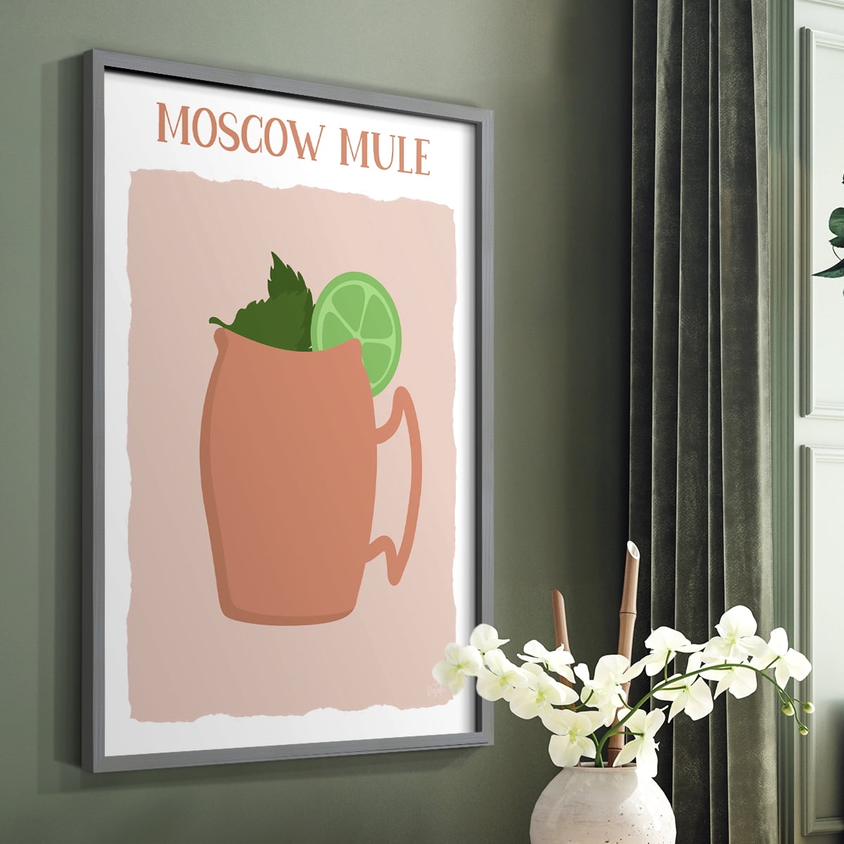 Moscow Mule in Gray Solid Wood 11 x 14 Framed Print