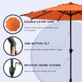 thumbnail image 5 of Abba Patio 9ft Outdoor Patio Umbrella w/ Push Button Tilt and Crank, 8 Ribs, Orange, 5 of 7