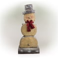 thumbnail image 4 of Alpine Corporation Wooden Christmas Snowman Statue Holiday Decoration, 4 of 13