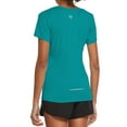 thumbnail image 6 of BALEAF Women's Athletic Short-Sleeved Loose Fit Running T-Shirts Lightweight Quick Dry Workout Yoga Crewneck Tops Teal Size XXL, 6 of 8