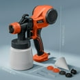 thumbnail image 3 of Tilswall Paint Sprayer, HVLP Electric Spray Paint Gun with 4 Nozzles & 3 Patterns, 600ML Container, Easy to Clean, for home interior(Orange), 3 of 5