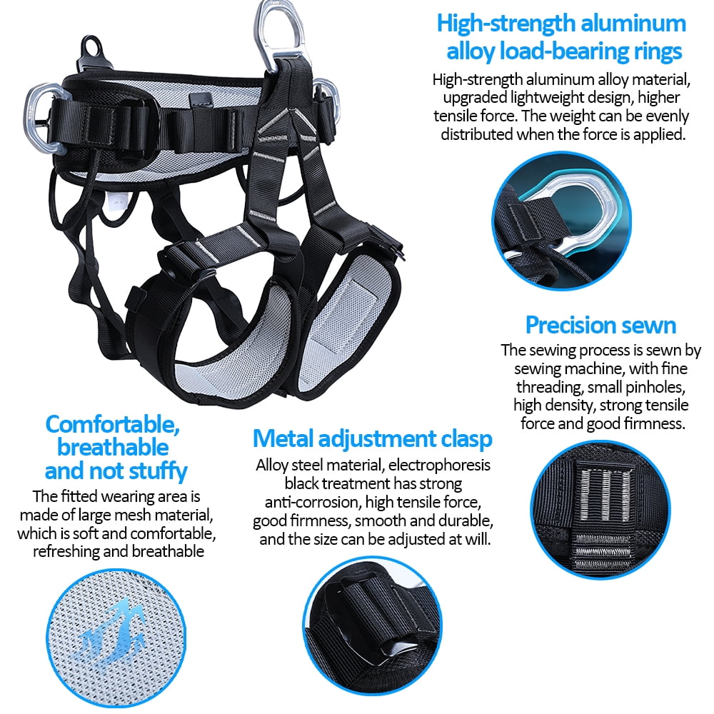 Tree Climbing Gear，Tree Climbing Spikes, Tree Climbing Gear with Adjustable Climbing Straps and Steel Core Flip Line, Rock Climbing Kit with Triple Lock Lanyard Adjuster