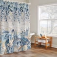 thumbnail image 4 of Ocean Turtle Shower Curtain, Retro Sea Stars Shells Blue Leaf Beige Stripes Waterproof Shower Curtain Set with 12 Hooks Lightweight Bath Curtains Fabric Bathroom Decor 72x78 Inches, 4 of 9