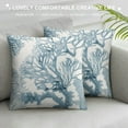 thumbnail image 3 of Qinduosi Nautical Coastal Beach Throw Pillow Covers Inch Ocean Blue White Coral Pillow Covers Set of Summer Holiday Outdoor Decorative Pillows Couch Pillow Cases for Home Couch Bed Sofa Chair Decor, 3 of 5